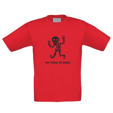 Kinder T-Shirt - You Tickle My Bones dunkelblau-weiss 110-116
