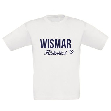 Kinder T-Shirt - Wismar Kstenkind dunkelblau-rot 110-116