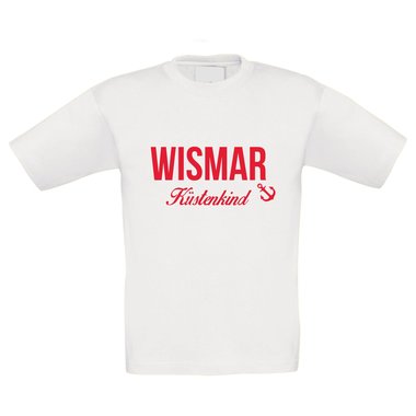 Kinder T-Shirt - Wismar Kstenkind dunkelblau-rot 110-116