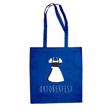 Baumwolltasche Jutebeutel Dirndl Oktoberfest blau