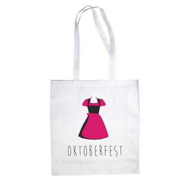 Baumwolltasche Jutebeutel Dirndl Oktoberfest blau