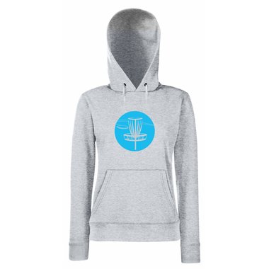 Damen Hoodie - DISC Golf grau-cyan L