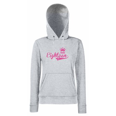 Damen Hoodie - Geburtstag Finally Eighteen fuchsia-gold L