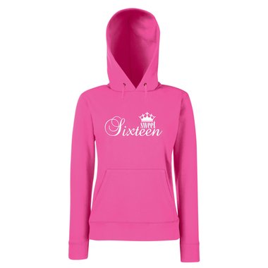 Damen Hoodie - Sweet Sixteen grau-schwarz M