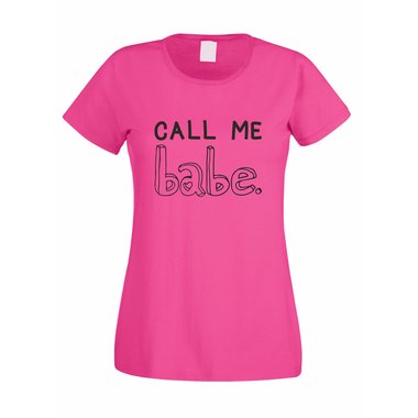 Damen T-Shirt - Call me Babe weiss-schwarz XXL