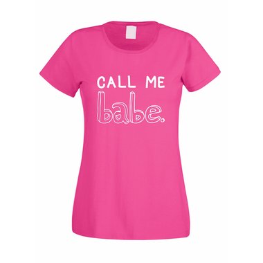 Damen T-Shirt - Call me Babe weiss-schwarz XXL