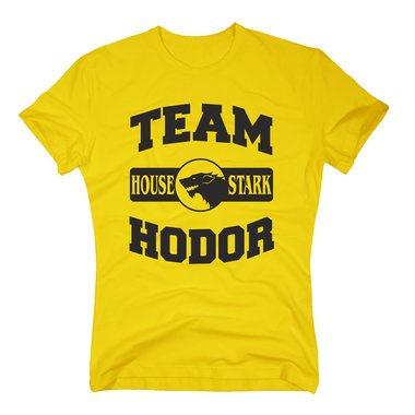 Herren T-Shirt - TEAM HODOR von House Stark weiss-schwarz XXXL