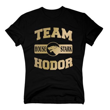 Herren T-Shirt - TEAM HODOR von House Stark weiss-schwarz XXXL