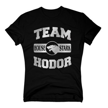 Herren T-Shirt - TEAM HODOR von House Stark weiss-schwarz XXXL