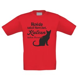 Kinder T-Shirt - Hunde haben Herrchen, Katzen haben Personal