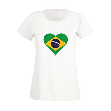 Damen T-Shirt Brasilien Love Heart
