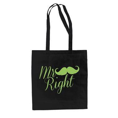 Baumwolltasche Jutebeutel - Mr Right (kursiv)