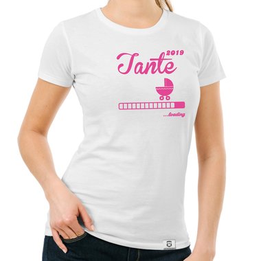 Damen T-Shirt - Tante 2019 loading fuchsia-schwarz L