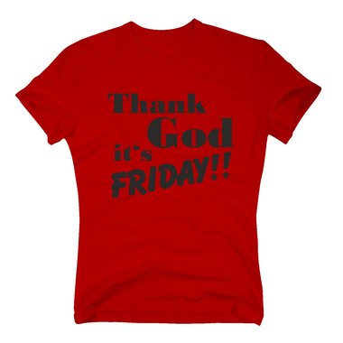 Herren T-Shirt - Thank God its Friday!! dunkelblau-gold 4XL