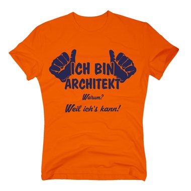 T-Shirt Ich bin Architekt, weil ichs kann royalblau-weiss XL