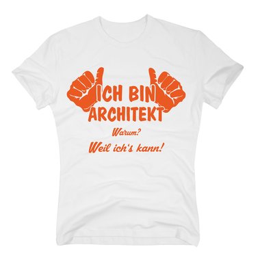 T-Shirt Ich bin Architekt, weil ichs kann royalblau-weiss XL