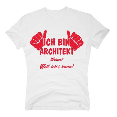 T-Shirt Ich bin Architekt, weil ichs kann royalblau-weiss XL