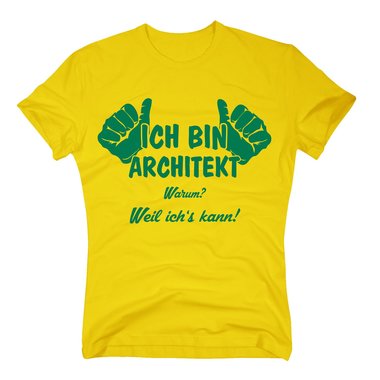 T-Shirt Ich bin Architekt, weil ichs kann royalblau-weiss XL