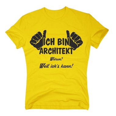 T-Shirt Ich bin Architekt, weil ichs kann royalblau-weiss XL