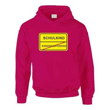 Kinder Hoodie - Schulkind Schild dunkelblau 110-116