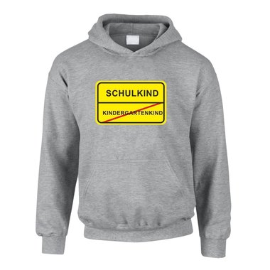 Kinder Hoodie - Schulkind Schild dunkelblau 110-116