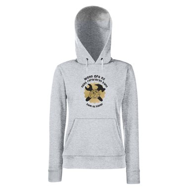 Damen Hoodie - Wenn Opa es nicht reparieren kann, kann es keiner schwarz-gold XS