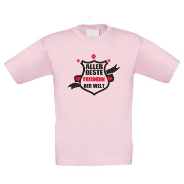 Kinder T-Shirt - Aller beste Freundin der Welt fuchsia-gelb 110-116