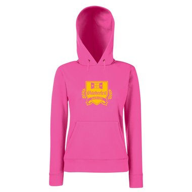 Damen Hoodie - Oktoberfest Saufgruppe fuchsia-apfelgruen L