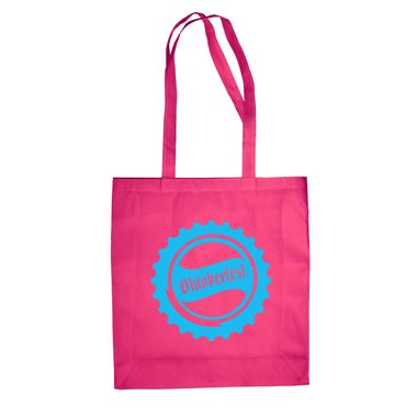 Baumwolltasche Jutebeutel - Oktoberfest Bierdeckel fuchsia-cyan