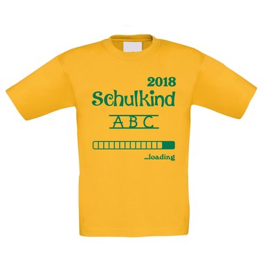 Kinder T-Shirt - Schulkind Loading 2018 weiss-schwarz 98-104