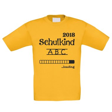 Kinder T-Shirt - Schulkind Loading 2018 weiss-schwarz 98-104