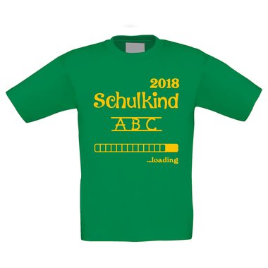 Kinder T-Shirt - Schulkind Loading 2018 weiss-schwarz 98-104