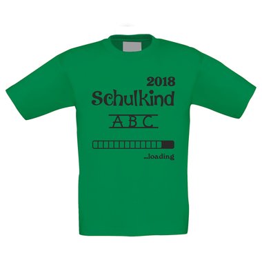 Kinder T-Shirt - Schulkind Loading 2018 weiss-schwarz 98-104