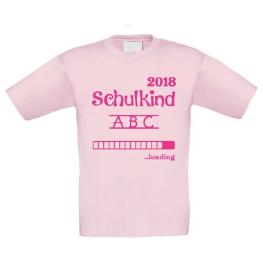 Kinder T-Shirt - Schulkind Loading 2018 weiss-schwarz 98-104