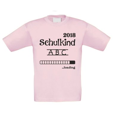 Kinder T-Shirt - Schulkind Loading 2018 weiss-schwarz 98-104