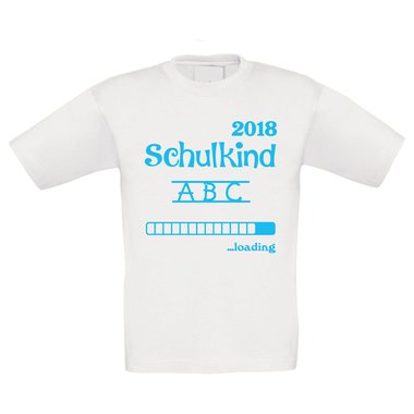 Kinder T-Shirt - Schulkind Loading 2018 weiss-schwarz 98-104