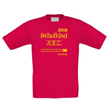 Kinder T-Shirt - Schulkind Loading 2018 weiss-schwarz 98-104