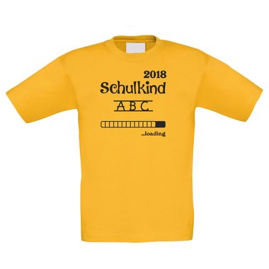 Kinder T-Shirt - Schulkind Loading 2018 weiss-schwarz 98-104