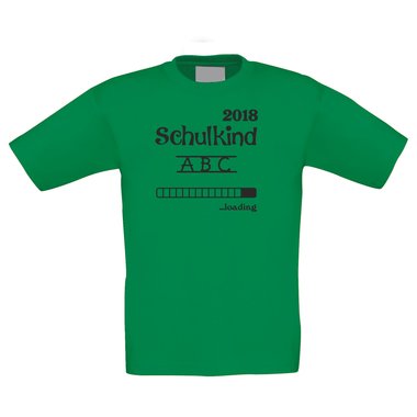 Kinder T-Shirt - Schulkind Loading 2018 weiss-schwarz 98-104