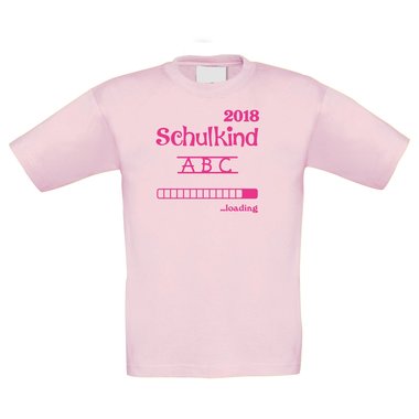 Kinder T-Shirt - Schulkind Loading 2018 weiss-schwarz 98-104