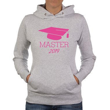 Damen Hoodie - Master 2019 hellgrau-gold L