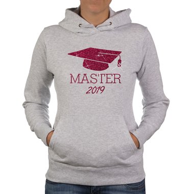 Damen Hoodie - Master 2019 hellgrau-gold L