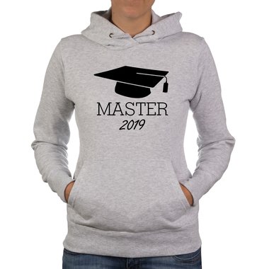 Damen Hoodie - Master 2019 hellgrau-gold L