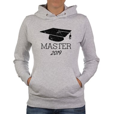 Damen Hoodie - Master 2019 hellgrau-gold L