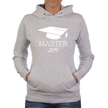 Damen Hoodie - Master 2019 hellgrau-gold L