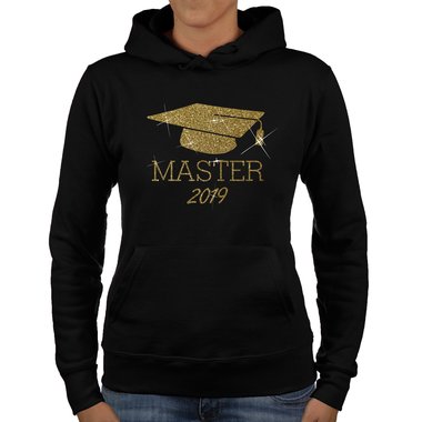 Damen Hoodie - Master 2019 hellgrau-gold L