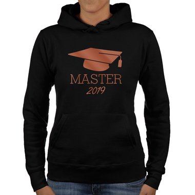 Damen Hoodie - Master 2019 hellgrau-gold L