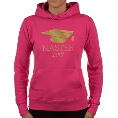 Damen Hoodie - Master 2019 hellgrau-gold L