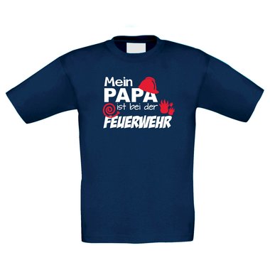 Kinder T-Shirt Feuerwehr-Mein Papa ist bei der Feuerwehr weiss-rot 98-104