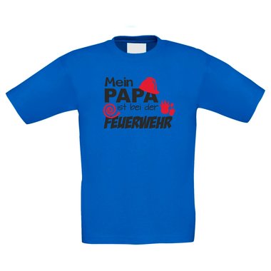 Kinder T-Shirt Feuerwehr-Mein Papa ist bei der Feuerwehr weiss-rot 98-104